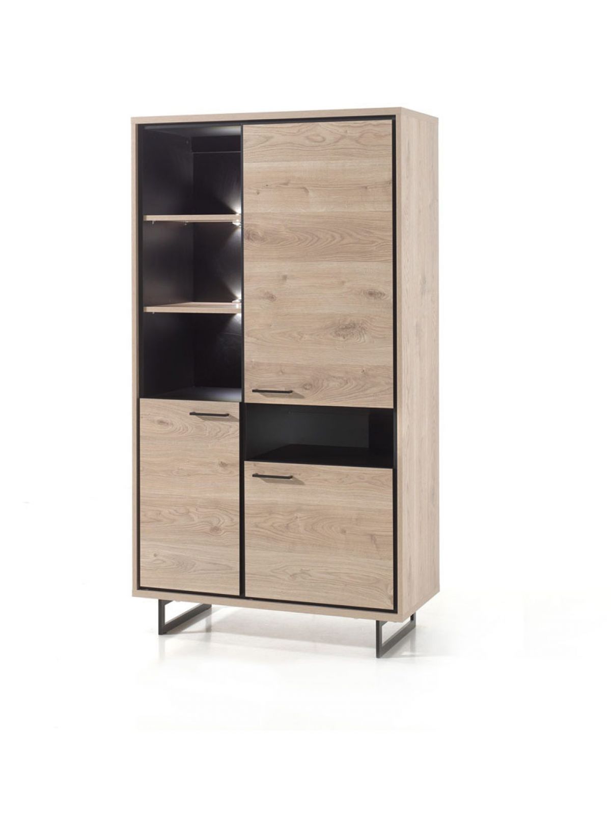 Vitrine 3 portes pleines - 2 niches