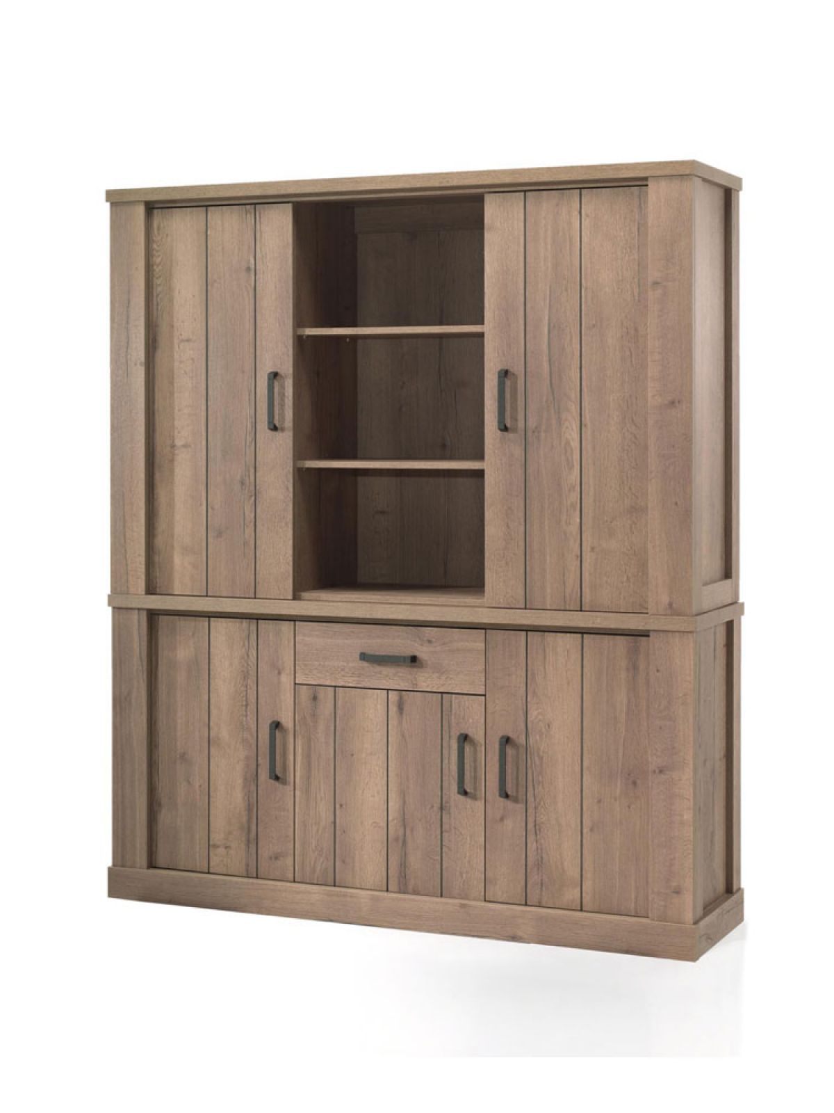 Vaisselier avec portes pleines sur le dressoir 3 portes