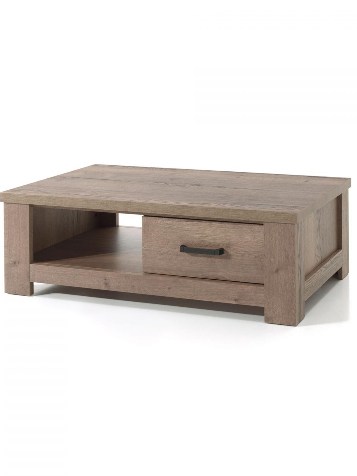 Table basse avec tiroir ouvert