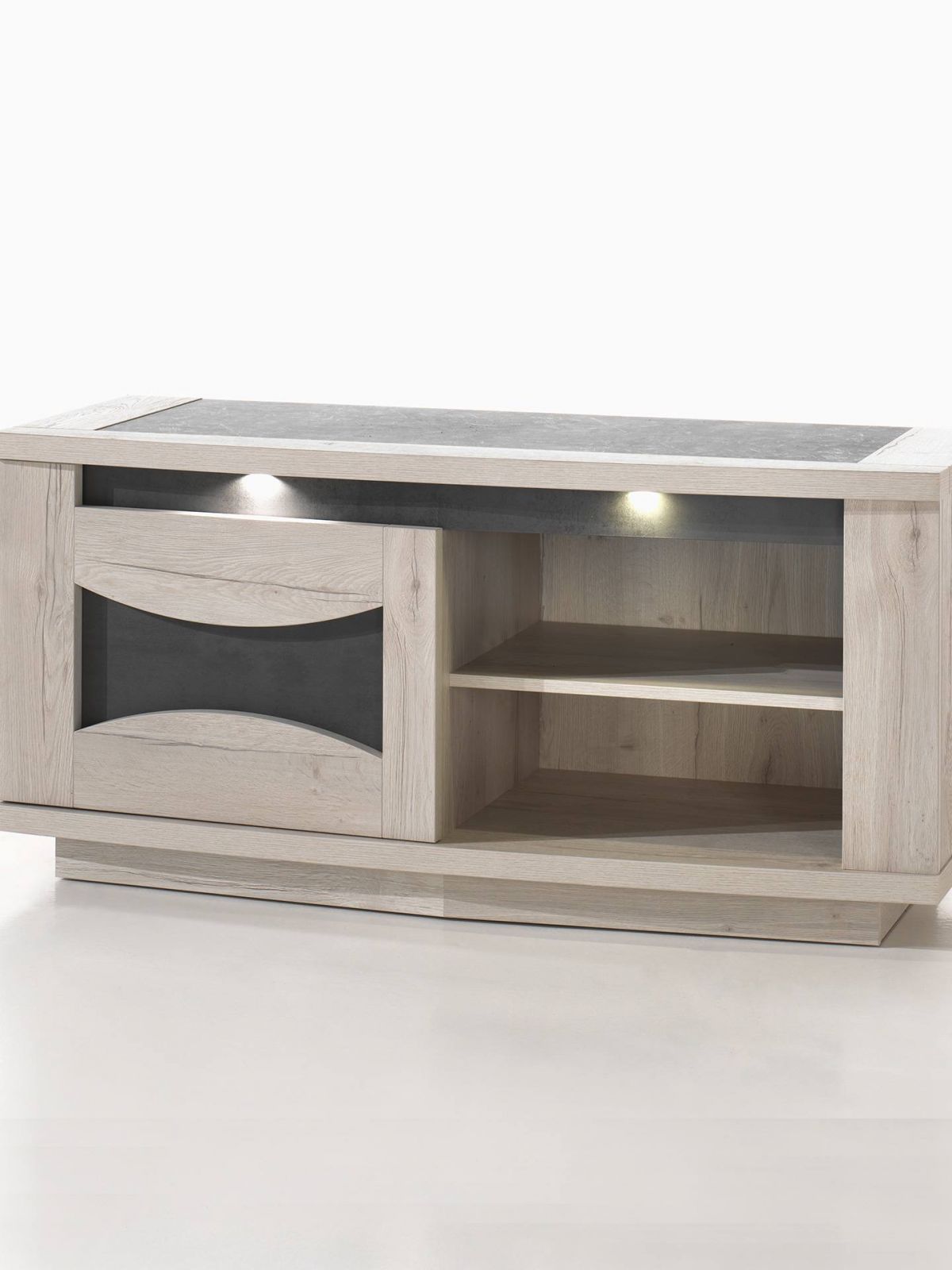 Meuble tv 1 porte - 1 niche - led