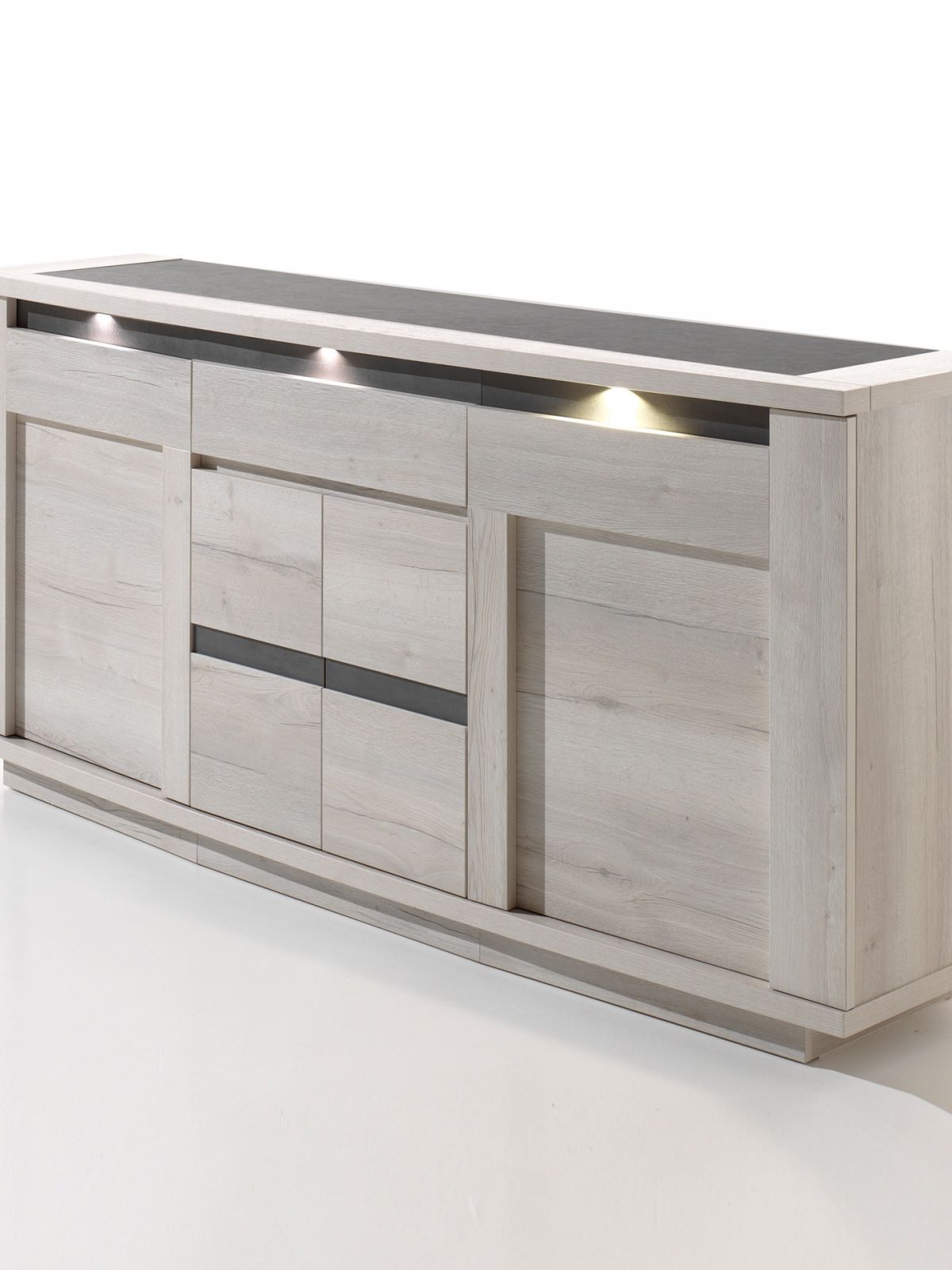 Enfilade 4 portes - 1 tiroir - 2,05m - led
