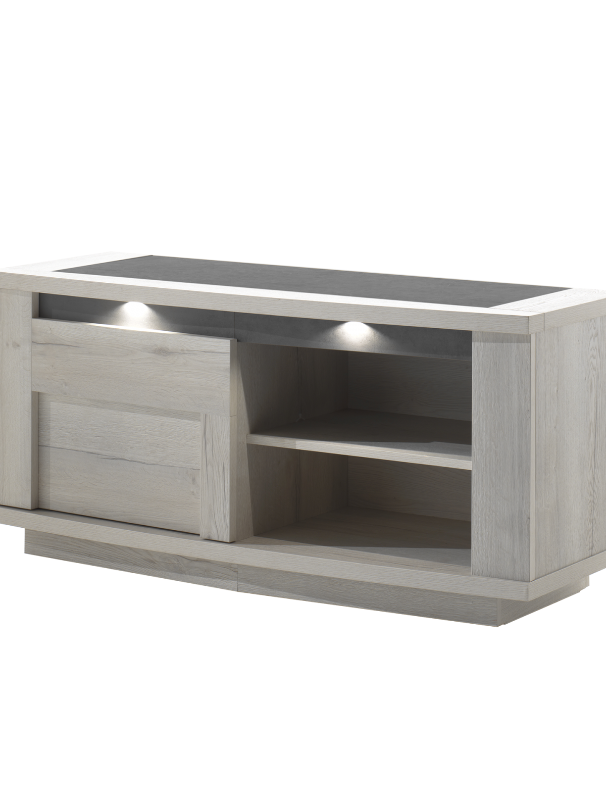 Meuble tv 1 porte - 1 niche - led