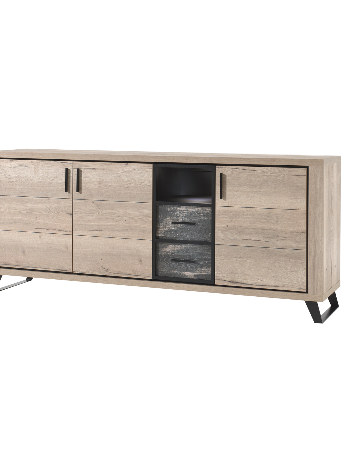 Enfilade 4 portes - 1 niche - led