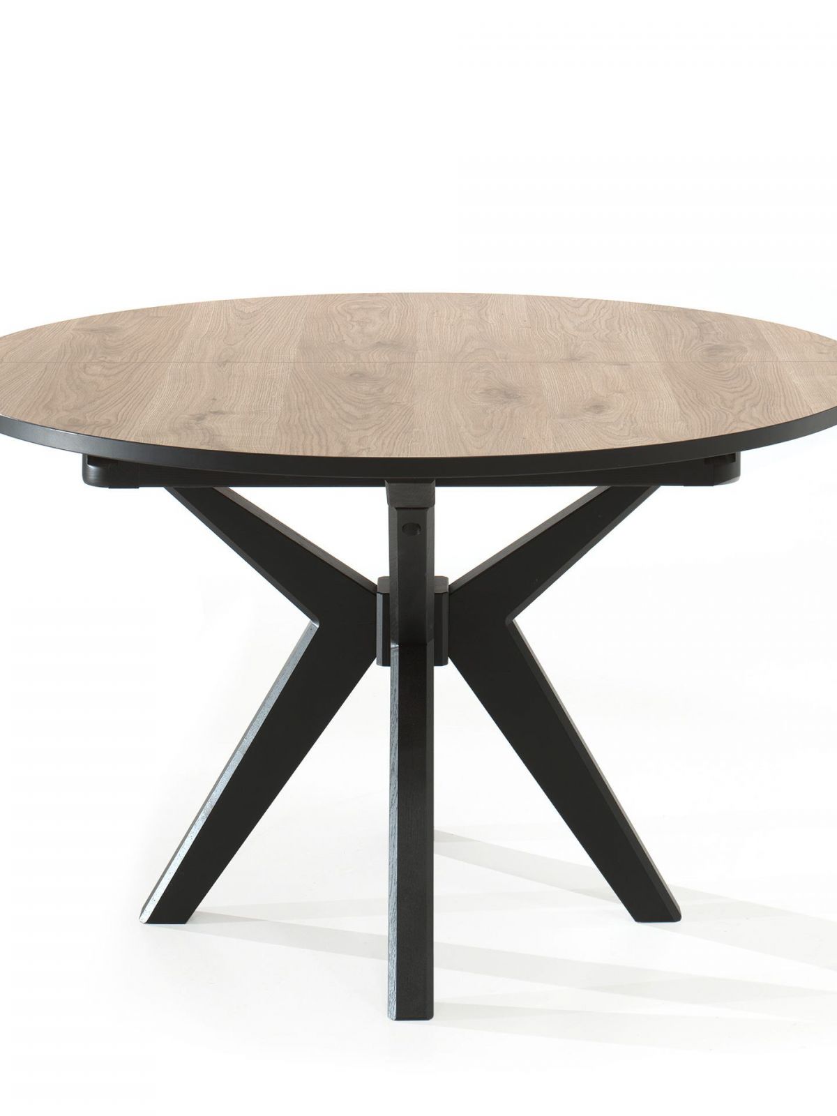 Table ronde fixe pied massif croisé