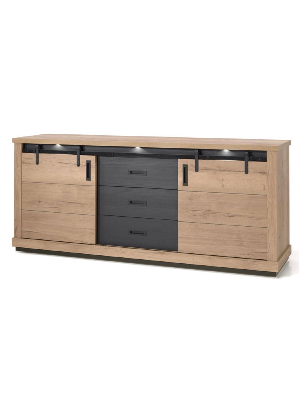 Enfilade 2 portes - 3 tiroirs - led