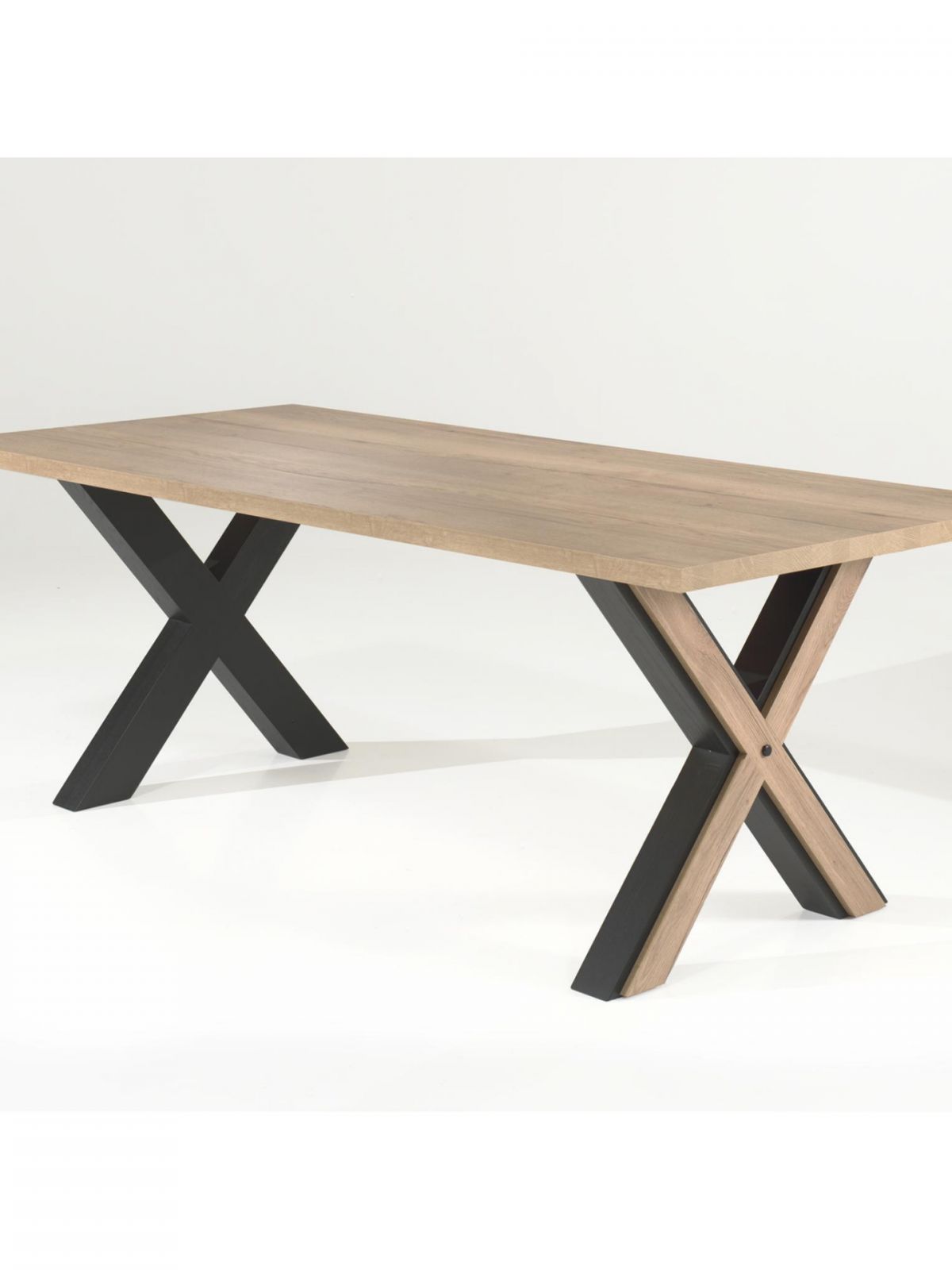 Table fixe 2,20m X-pieds massifs
